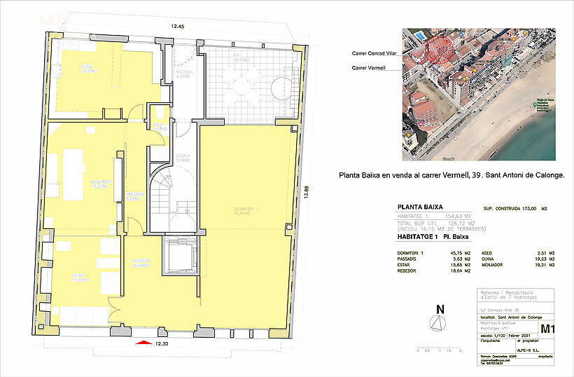 Planta baja de 154 m2  con terraza de 16 m2 en 2ª línea de Sant Antoni de Calonge.